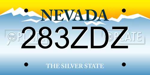 283ZDZ Nevada License Plate