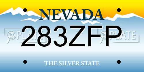 283ZFP Nevada License Plate