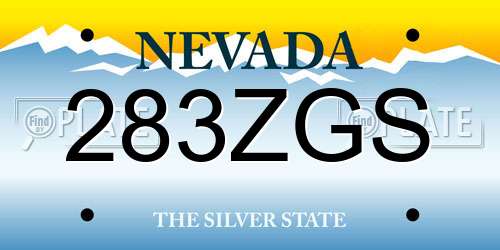 283ZGS Nevada License Plate