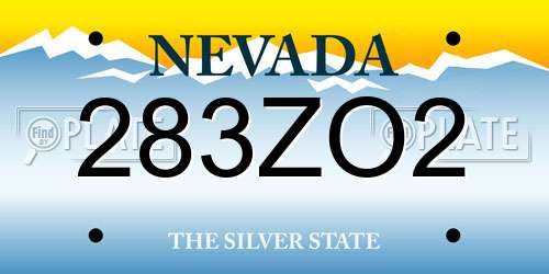 283ZO2 Nevada License Plate