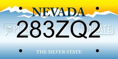 283ZQ2 Nevada License Plate