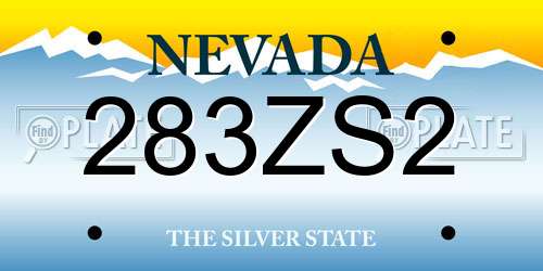 283ZS2 Nevada License Plate