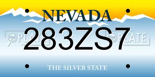 283ZS7 Nevada License Plate