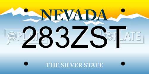 283ZST Nevada License Plate