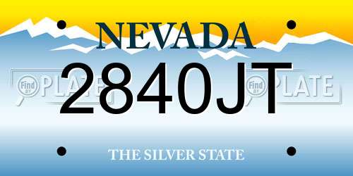 2840JT Nevada License Plate