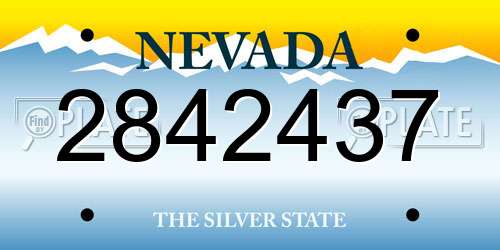 2842437 Nevada License Plate