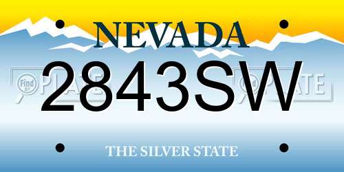 2843SW Nevada License Plate