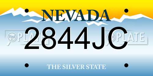 2844JC Nevada License Plate