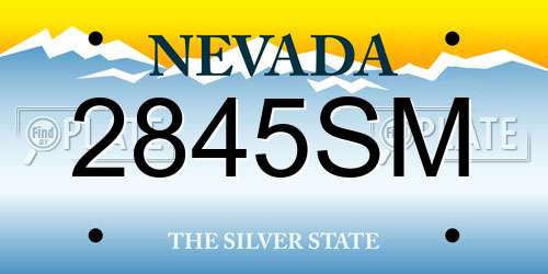2845SM Nevada License Plate