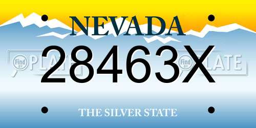 28463X Nevada License Plate