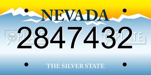 2847432 Nevada License Plate