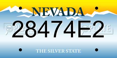 28474E2 Nevada License Plate
