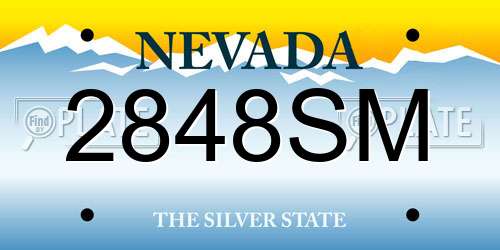 2848SM Nevada License Plate