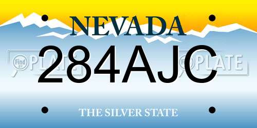 284AJC Nevada License Plate