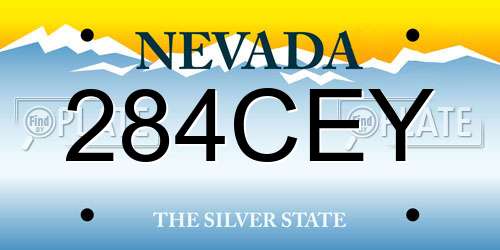 284CEY Nevada License Plate
