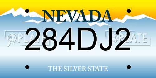 284DJ2 Nevada License Plate