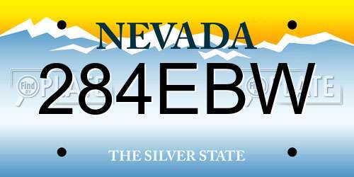 284EBW Nevada License Plate
