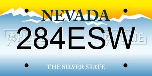 284ESW Nevada License Plate