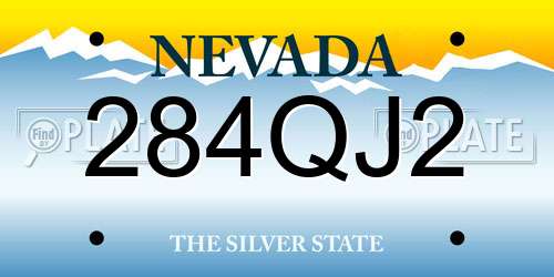 284QJ2 Nevada License Plate