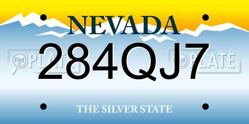 284QJ7 Nevada License Plate