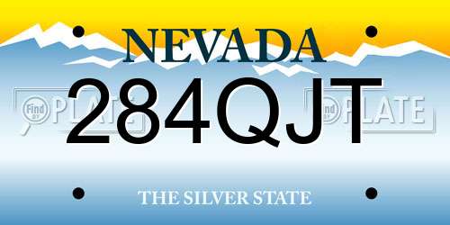 284QJT Nevada License Plate