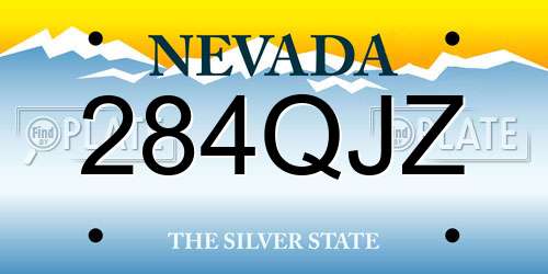 284QJZ Nevada License Plate