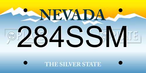 284SSM Nevada License Plate