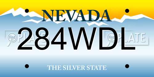 284WDL Nevada License Plate