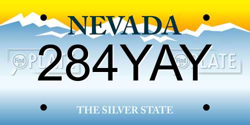 284YAY Nevada License Plate