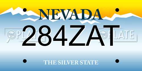 284ZAT Nevada License Plate