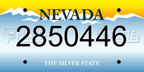 2850446 Nevada License Plate