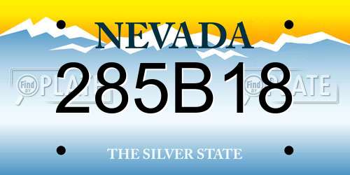 285B18 Nevada License Plate