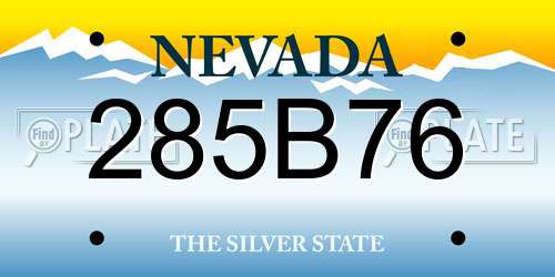 285B76 Nevada License Plate