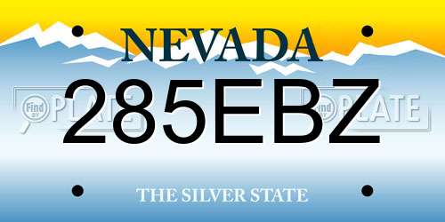 285EBZ Nevada License Plate