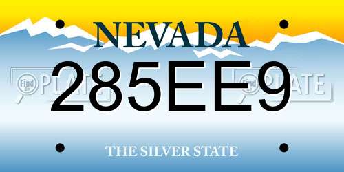 285EE9 Nevada License Plate