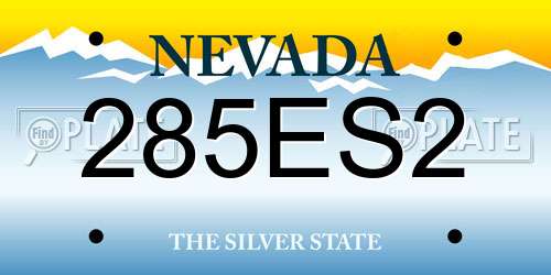 285ES2 Nevada License Plate