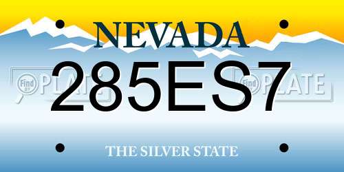 285ES7 Nevada License Plate