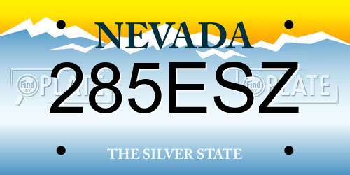 285ESZ Nevada License Plate