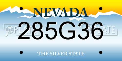 285G36 Nevada License Plate