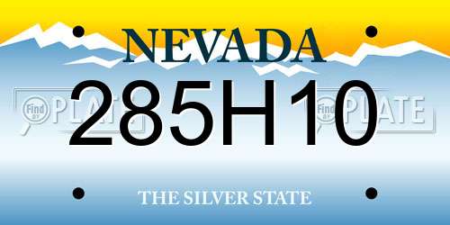 285H10 Nevada License Plate