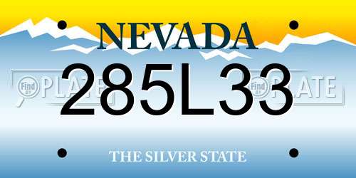 285L33 Nevada License Plate
