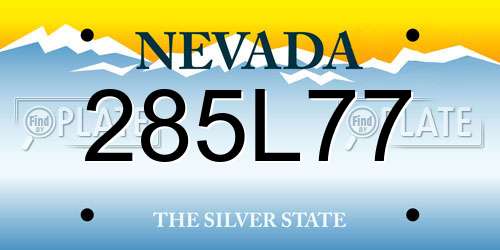 285L77 Nevada License Plate