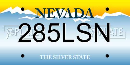 285LSN Nevada License Plate