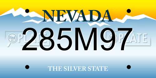 285M97 Nevada License Plate
