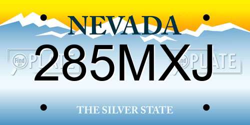 285MXJ Nevada License Plate