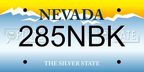 285NBK Nevada License Plate