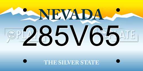 285V65 Nevada License Plate