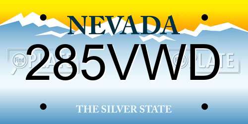 285VWD Nevada License Plate
