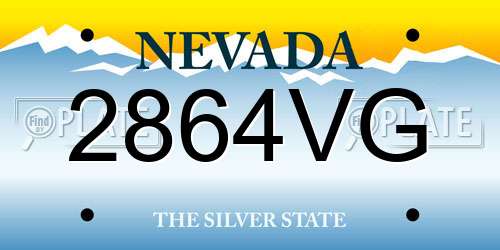 2864VG Nevada License Plate