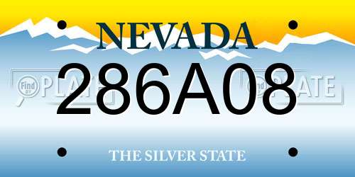 286A08 Nevada License Plate